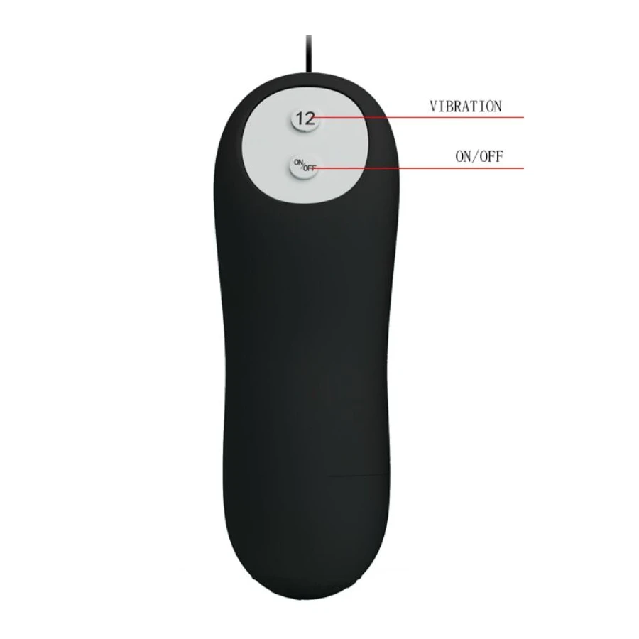 PRETTY LOVE - PLUG ANALE IN SILICONE 12 MODALIT DI VIBRAZIONE NERO
